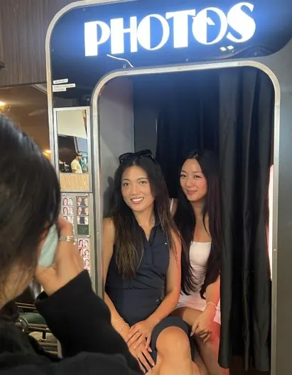 Guests in the on-site photo booth at Velto